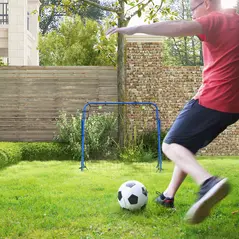 HOMCOM Adjustable Rebounder Net Kickback Target Goal for Teens Adults Training, Blue - 2