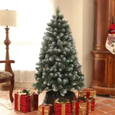 HOMCOM 5ft Snow-Dipped Artificial Pine Christmas Tree - 2