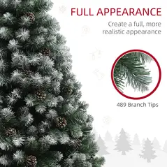 HOMCOM 5ft Snow-Dipped Artificial Pine Christmas Tree - 6