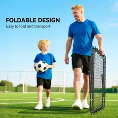 HOMCOM Double Sided Football Rebounder Net, Football Rebound Goal with Five Adjustable Angles, Black - 5