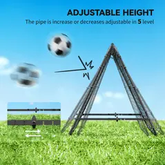 HOMCOM Double Sided Football Rebounder Net, Football Rebound Goal with Five Adjustable Angles, Black - 4