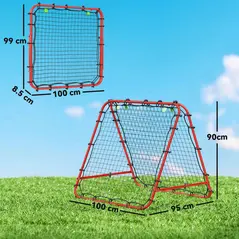 HOMCOM Double Sided Football Rebounder Net, Football Rebound Goal with Five Adjustable Angles, Red - 3