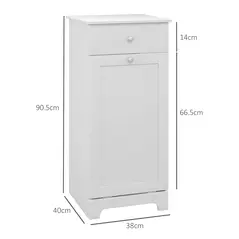 HOMCOM Single Hamper Laundry Storage Cabinet - White - 3