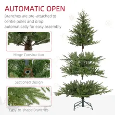 HOMCOM 5ft Bushy and Bare Artificial Christmas Tree - Green - 6