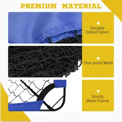 HOMCOM Set of 2 Football Goal Net 6 x 3 ft Foldable Outdoor Sport Training Teens Adults Football with Carrying Bag Blue - 7