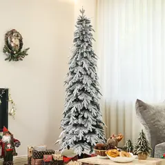 HOMCOM 7ft Snow-Covered Unlit Artificial Christmas Tree - 2