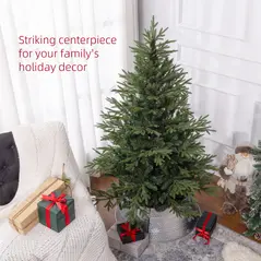 HOMCOM 5ft Bushy and Bare Artificial Christmas Tree - Green - 4