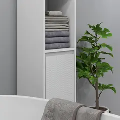 HOMCOM Narrow Bathroom Cabinet, Slim Bathroom Storage Unit with Open Compartment, Freestanding Storage Cupboard for Small Spaces, 30 x 30 x 160 cm, White - 8