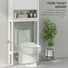 HOMCOM Over-Toilet/Appliance Storage Cabinet - White - 6
