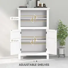 HOMCOM Multi-Storage Modern Bathroom Cabinet - White - 5
