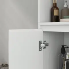 HOMCOM Narrow Bathroom Cabinet, Slim Bathroom Storage Unit with Open Compartment, Freestanding Storage Cupboard for Small Spaces, 30 x 30 x 160 cm, White - 9