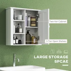 HOMCOM Clean and Simple Bathroom Storage Cabinet - White - 5