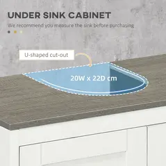 kleankin Bathroom Furniture Set with Adjustable Shelves, 6-Tier Tall Bathroom Storage Cabinet, Floor Cabinet with Drawer, Under Sink Cabinet, Antique White - 4