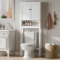 HOMCOM Over-Toilet/Appliance Storage Cabinet - White - 2