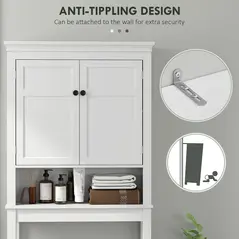 HOMCOM Over-Toilet/Appliance Storage Cabinet - White - 8