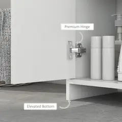 HOMCOM Narrow Bathroom Cabinet, Slim Bathroom Storage Unit with Open Compartment, Freestanding Storage Cupboard for Small Spaces, 30 x 30 x 160 cm, White - 6