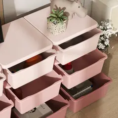 HOMCOM Kids Storage Unit, with Nine Drawers - Pink - 8