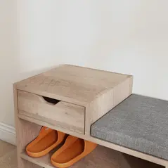 HOMCOM Multi-Compartment Shoe Bench, with Seat - Grey - 8