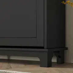 HOMCOM Narrow Shoe Storage Cabinet, Slim Shoe Cabinet with 4 Flip Drawers, Adjustable Shelves for 16 Pairs of Shoes, Black - 9