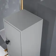 kleankin 180cm Slim Bathroom Cabinet, with Drawer, Shelves and Cupboards - Grey - 8