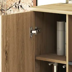 HOMCOM Multi-Storage Slim Bathroom Cabinet - Wood-Effect - 9