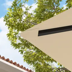 Outsunny 3 x 3(m) Gazebo Canopy Replacement Cover, Garden Gazebo Roof Replacement with Drain Holes, Water Resistant PVC Coating, 370g/㎡, UPF30+, TOP COVER ONLY, Beige - 8