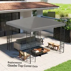Outsunny 3 x 3(m) Gazebo Frame Replacement - Grey - 7