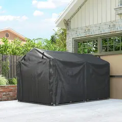 Outsunny 2.2 x 1.6 m Garden Storage Tent, Waterproof Anti-UV Bike Tent with Roll-up Zipper Door, Galvanised Outdoor Storage Shelter Carport for Bike, Motorbike, Garden Tools, Black - 8