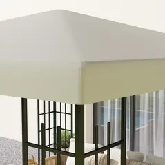 Outsunny 3 x 3(m) Gazebo Frame Replacement - Cream - 9