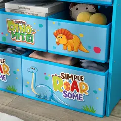 AIYAPLAY 3-Tier Kids Storage Unit with 9 Non-Woven Fabric Boxes for Toys, Books, for Bedroom, Nursery, Blue - 8
