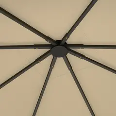 Outsunny 3 x 3(m) Gazebo Canopy Replacement Cover, Garden Gazebo Roof Replacement with Drain Holes, Water Resistant PVC Coating, 370g/㎡, UPF30+, TOP COVER ONLY, Beige - 9