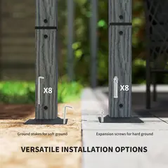 Outsunny 3 x 3 m Retractable Roof Pergola - Grey - 6