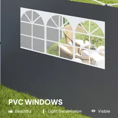 Outsunny 3 Meters Gazebo Replaceable Exchangeable Side Panel Wall Panels Walls With Window, Dark Grey - 6