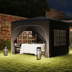 Outsunny 3 x 3m Pop-Up Gazebo Shelter, with Accessories - Black - 8