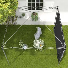 Outsunny 195 x 295cm Replacement Gazebo Sidewall - Black - 9