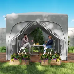 Outsunny 3 x 3m Pop-Up Gazebo Shelter, with Accessories - Light Grey - 9