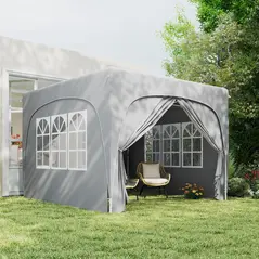 Outsunny 3 x 3m Pop-Up Gazebo Shelter, with Accessories - Light Grey - 8