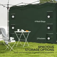 Outsunny 195 x 295cm Replacement Gazebo Sidewall - Green - 5