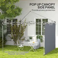 Outsunny 195 x 295cm Replacement Gazebo Sidewall - Grey - 4