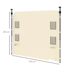 Outsunny 195 x 295cm Replacement Gazebo Sidewall - Beige - 3