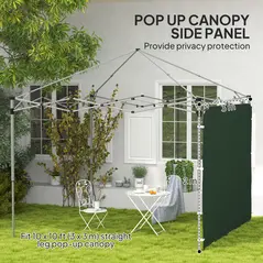 Outsunny 195 x 295cm Replacement Gazebo Sidewall - Green - 4