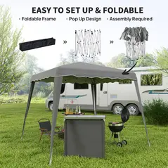 Outsunny 2.5 x 2.5M Pop up Garden Tent - Grey - 4