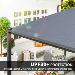 Outsunny 3 x 3 or 3 x 6m Garden Gazebo with Extendable Awning and Wheels, UPF30+ Outdoor Metal Gazebo Canopy Shelter for BBQ, Event, Party - 5