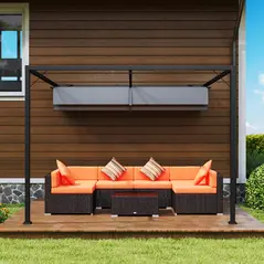 Outsunny 3 x 3 m Pergola, with Sliding Canopy - Grey - 8