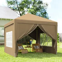 Outsunny 3 x 3(m) Pop Up Gazebo - Khaki - 9