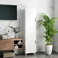 HOMCOM Tall Bathroom Cabinet, Freestanding Bathroom Cabinet with Adjustable Shelves and Double Doors - 7