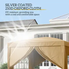 Outsunny 3 x 3(m) Pop Up Gazebo - Khaki - 5
