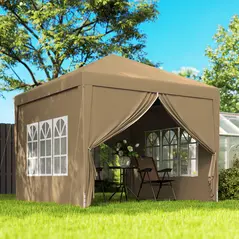Outsunny 3 x 3(m) Pop Up Gazebo - Khaki - 2
