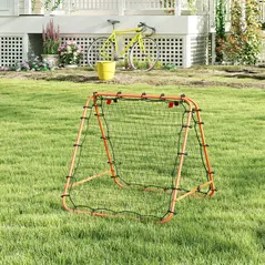 HOMCOM Double Sided Football Rebounder Net, Football Rebound Goal with Five Adjustable Angles, Orange - 8