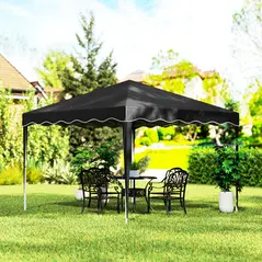 Outsunny 3 x 3cm Adjustable Height Pop-Up Gazebo, with Bag - Black - 8